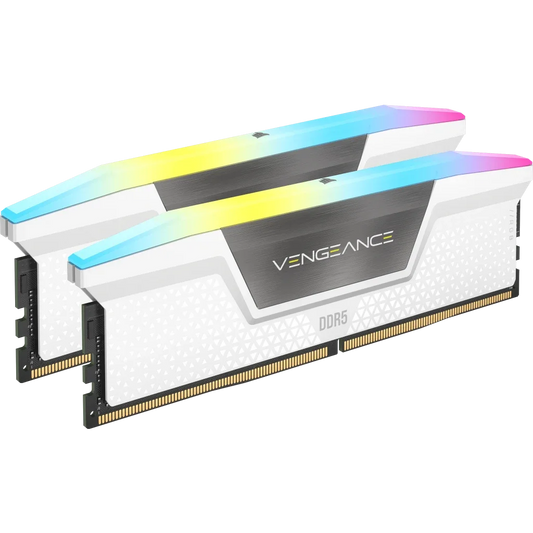 Corsair Vengeance RGB 64GB (2x32GB) Desktop Memory, 288Pin DDR5 DRAM, 5200MHz,Suite For Intel 600/700 Series, White-GC