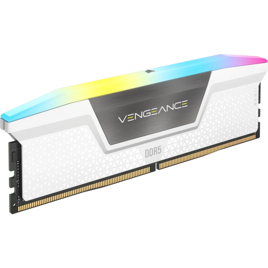 Corsair Vengeance RGB 64GB (2x32GB) Desktop Memory, 288Pin DDR5 DRAM, 5200MHz,Suite For Intel 600/700 Series, White-GC