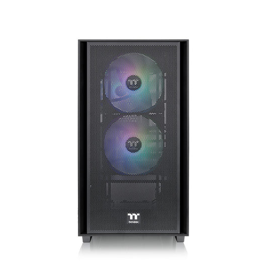 Thermaltake Versa H16 TG ARGB Black Micro ATX Tower Case,Tempered Glass Side Panel 3 Pre-Installed ARGB Fans-GC