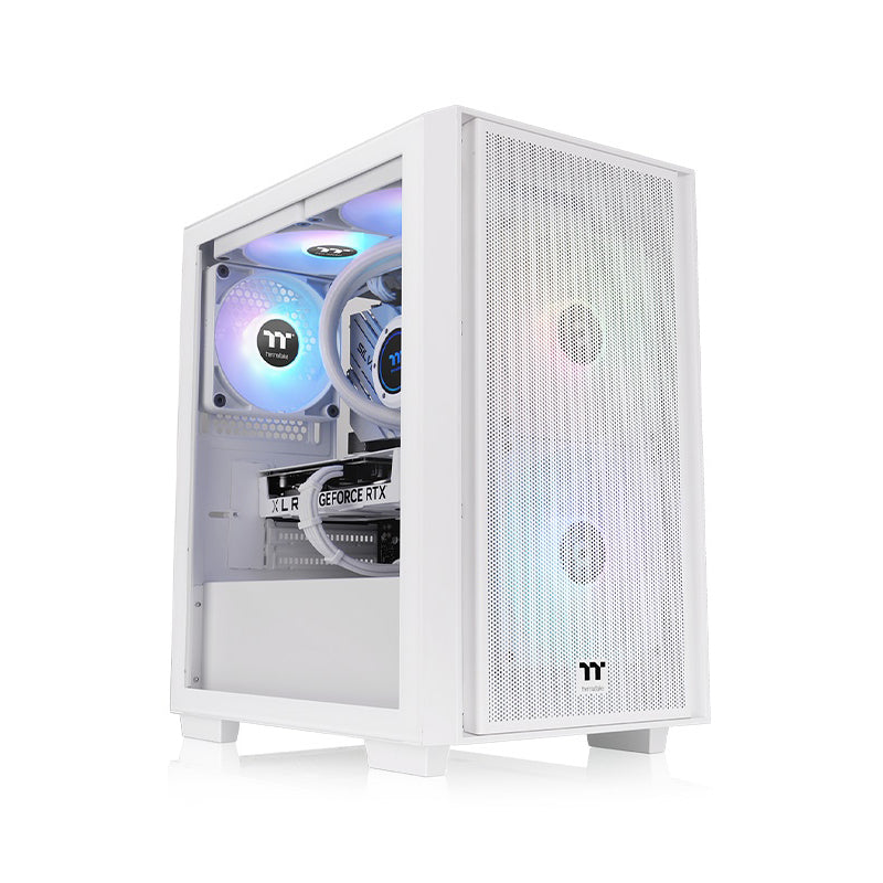 Thermaltake Versa H16 TG ARGB Snow Micro ATX Tower Case, Tempered Glass Side Panel,3 Pre-Installed ARGB Fans-GC