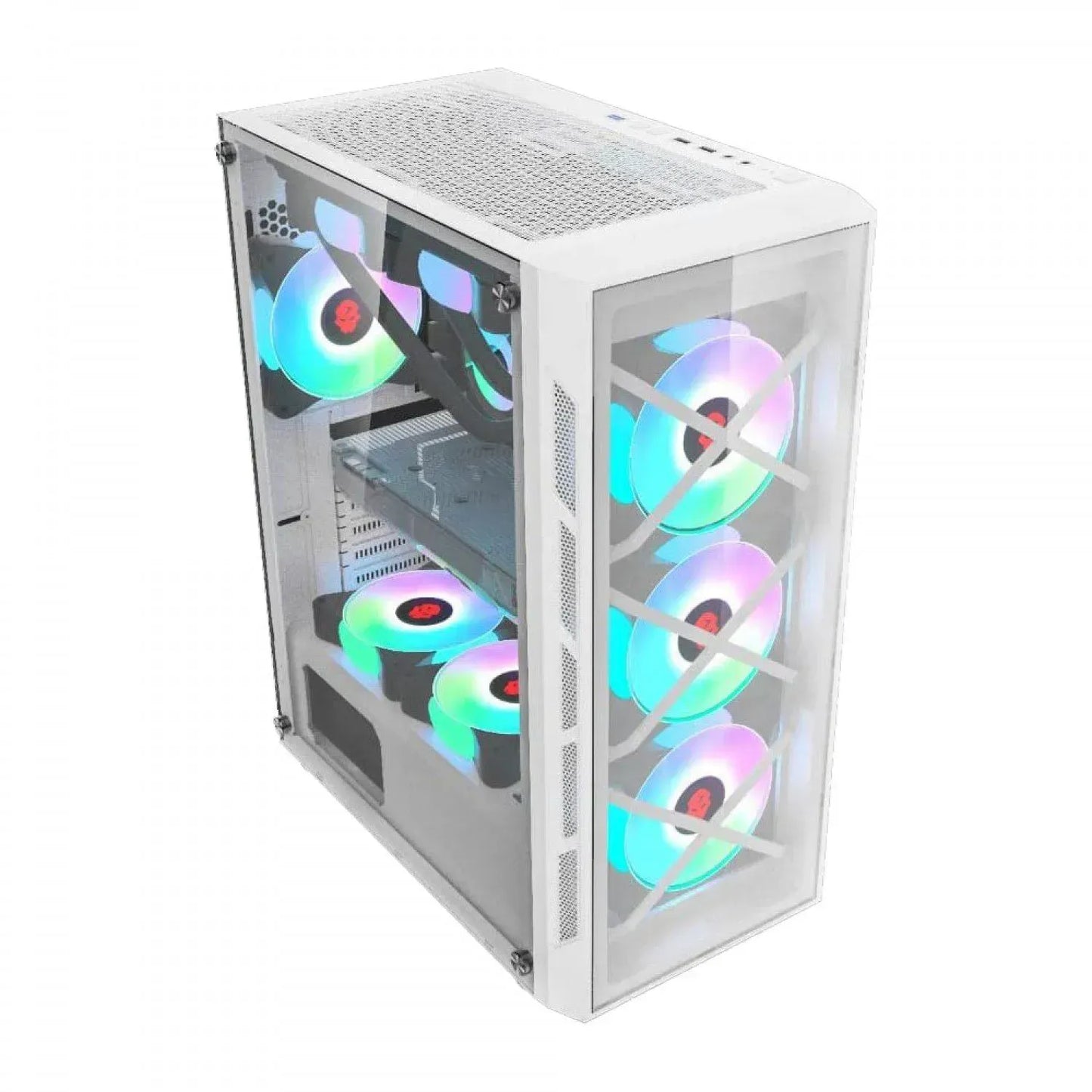 WJCoolman TRIO 4DF UNI FANS RGB Mid Tower Gaming PC Case White