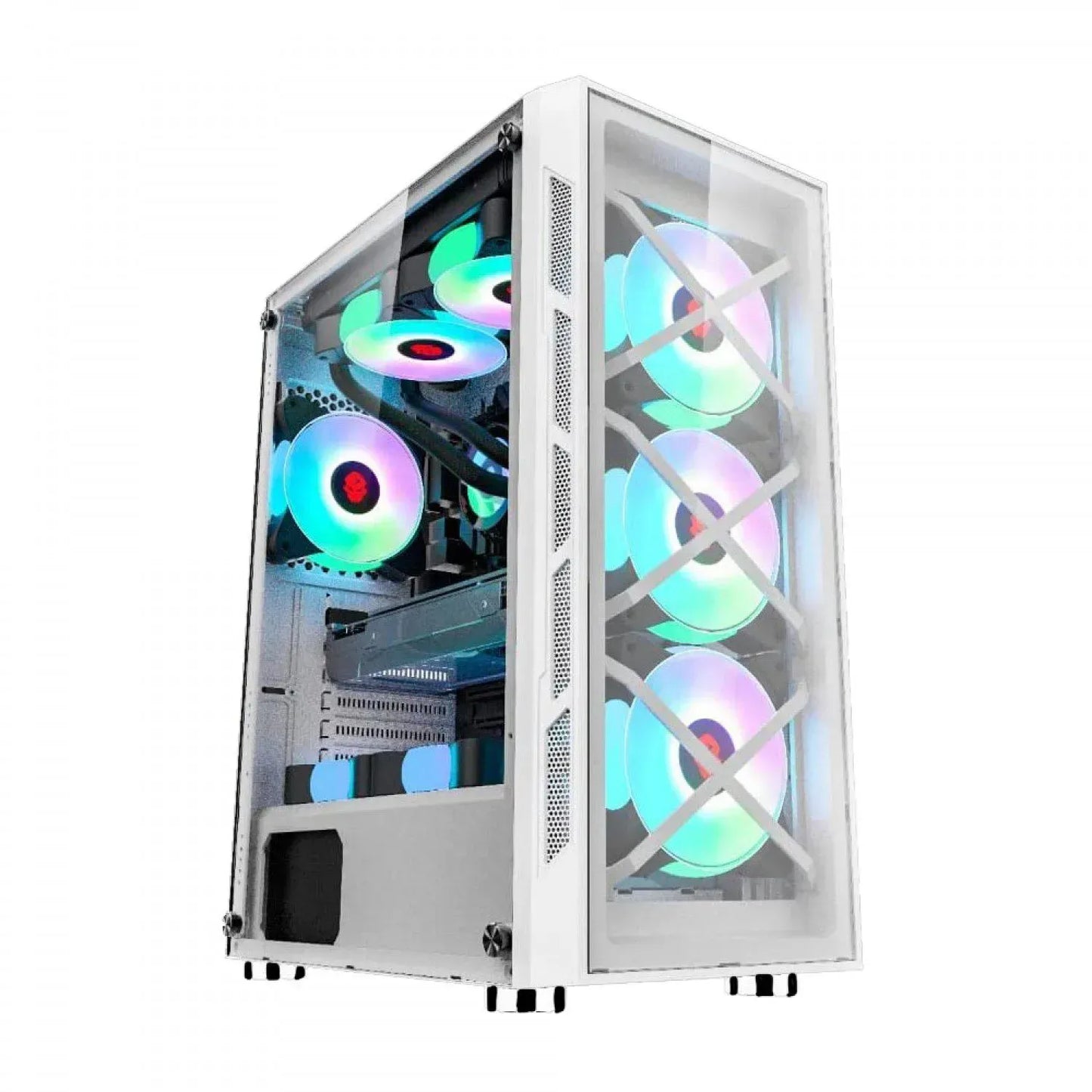 WJCoolman TRIO 4DF UNI FANS RGB Mid Tower Gaming PC Case White