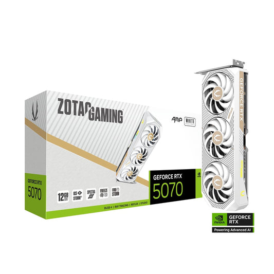 ZOTAC GAMING GeForce RTX 5070 AMP White Edition 12GB Graphics Card.
