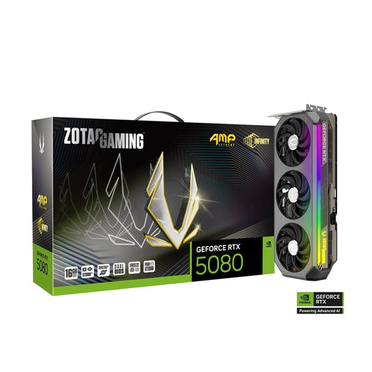 ZOTAC GAMING GeForce RTX 5080 AMP Extreme INFINITY 16GB Graphics Card.