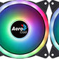 Aerocool Duo 12 Pro Pack – 3 x ARGB Fans 120mm, 1 x H66F RGB Fan Hub, Remote control, Double RGB LED Ring and 18 LEDs, Includes 6-pin connector, Curved Blades and Anti-Vibration Pads, 12v F