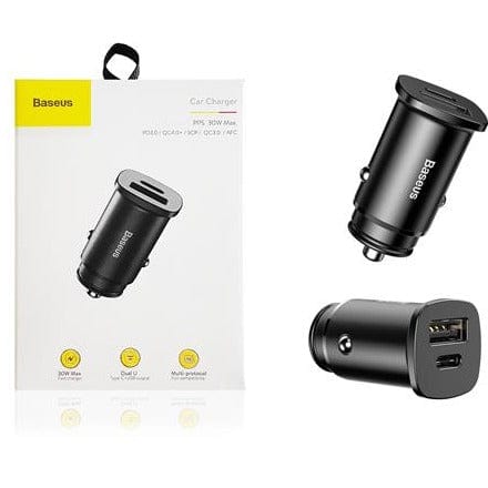 Baseus pps 30w car charger - usb-c pd, qc4.0/3.0, scp, afc - black - Games Corner