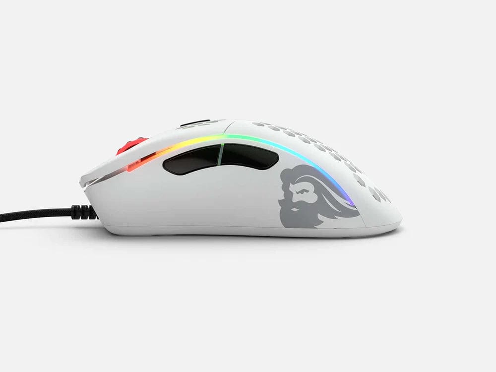 Glorious Gaming Mouse - Glorious Model D- Honeycomb Mouse - Superlight RGB PC Mouse - 61 g - Matte White Wired Mouse - Games Corner