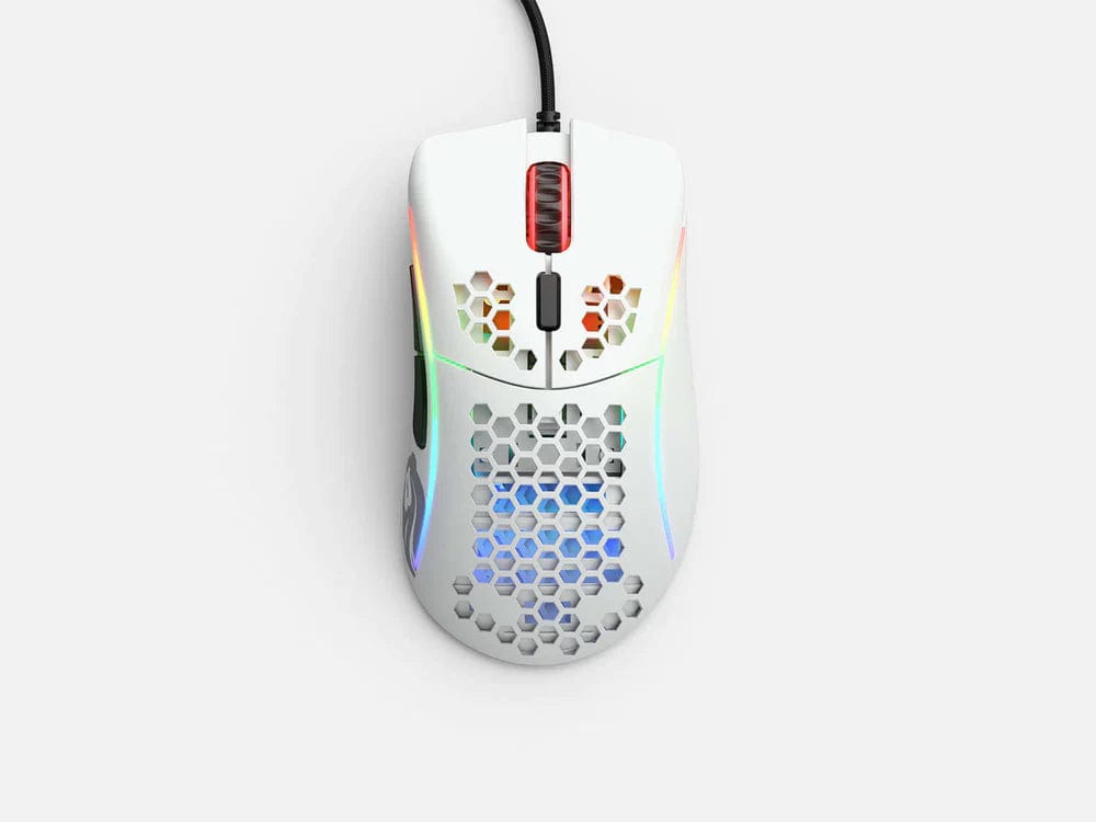 Glorious Gaming Mouse - Glorious Model D- Honeycomb Mouse - Superlight RGB PC Mouse - 61 g - Matte White Wired Mouse - Games Corner