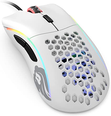 Glorious Gaming Mouse - Glorious Model D Honeycomb Mouse - Superlight RGB PC Mouse - 68 g - Matte White Wired Mouse - Games Corner