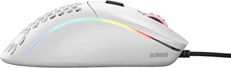 Glorious Gaming Mouse - Glorious Model D Honeycomb Mouse - Superlight RGB PC Mouse - 68 g - Matte White Wired Mouse - Games Corner