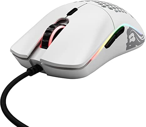 Glorious Gaming Mouse - Model O Minus 58 g Superlight Honeycomb Mouse, RGB Mouse - Matte White Mouse, USB Gaming Mouse - Games Corner