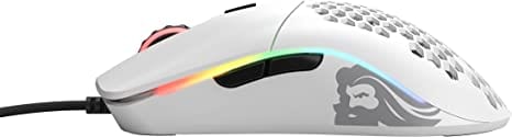 Glorious Gaming Mouse - Model O Minus 58 g Superlight Honeycomb Mouse, RGB Mouse - Matte White Mouse, USB Gaming Mouse - Games Corner