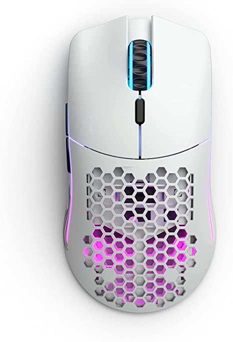 Glorious Gaming Mouse - Model O Minus RGB Wireless Mouse - 65 g Lightweight Gaming Wireless Mouse - Honeycomb Mouse (Matte White Mouse) - Games Corner