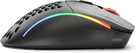 Glorious Model D Wireless Gaming Mouse - RGB Mouse Wireless - 69 g Superlight Mouse - Ergonomic Computer Mouse - Honeycomb Mouse (Matte Black) - Games Corner