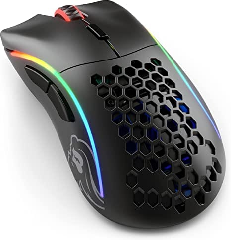 Glorious Model D Wireless Gaming Mouse - RGB Mouse Wireless - 69 g Superlight Mouse - Ergonomic Computer Mouse - Honeycomb Mouse (Matte Black) - Games Corner