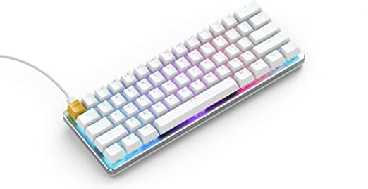 Glorious PC Gaming Race GMMK Compact White Ice Edition - Gateron-Brown, US-Layout - Games Corner