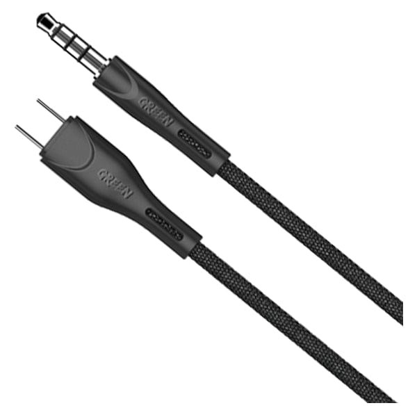 Green Lion AUX 3.5 to Type-C Cable 2.4A 1.2M Black – GNJTOTC - Games Corner