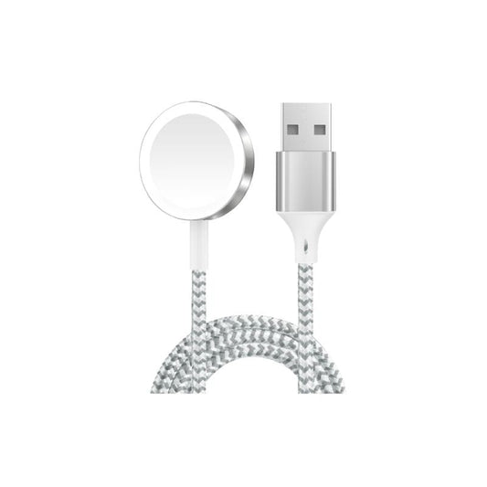 Green Lion Magnetic Braided Charging Cable 1.2M (USB-A Interface) For IWatch - Silver - Games Corner