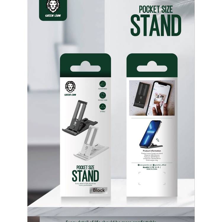 Green Lion Pocket Size Stand, Stable, Universal stand - Black - Games Corner