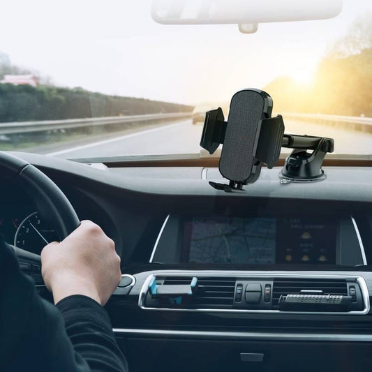Porodo PD-RVCMDS-BK 360 Rotatable Car Mount With Double Lock System, Extended Neck, Easy Release - Black - Games Corner
