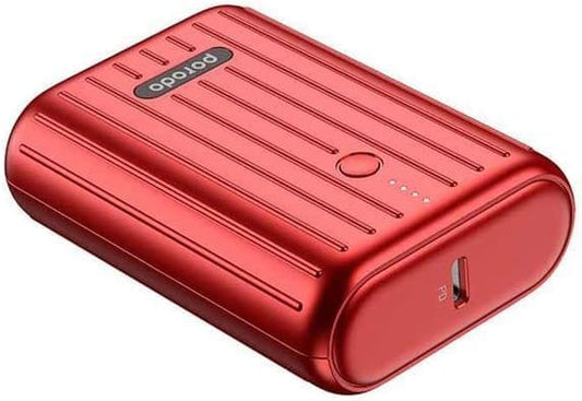 Porodo Power Bank PD Ultra-Compact Wireless Portable Power Bank 10000mAh 18W Power Delivery & Quick Charge 3.0 (Red, 10000mAh) Visit the Porodo Store - Games Corner