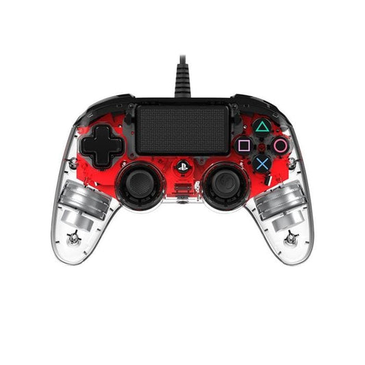 Nacon Wired compact Controller PS4 - Clear Red - Games Corner