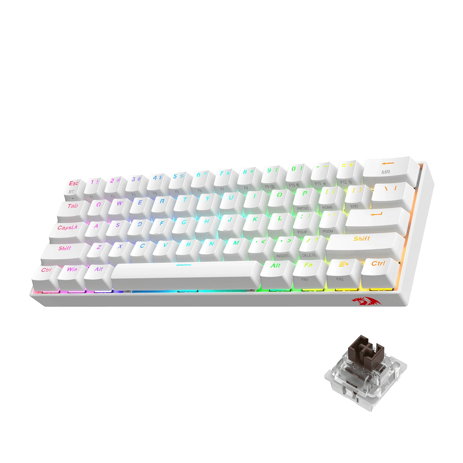 REDRAGON DRACONIC K530 WHITE (OUTEMU Brown Switches) - Games Corner