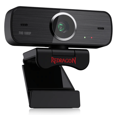 Redragon GW800 1080P Webcam with Built-in Dual Microphone 360-Degree Rotation - 2.0 USB Skype Computer Web Camera - Games Corner