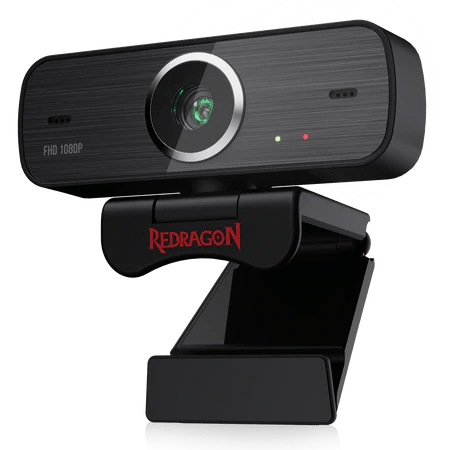 Redragon GW800 1080P Webcam with Built-in Dual Microphone 360-Degree Rotation - 2.0 USB Skype Computer Web Camera - Games Corner