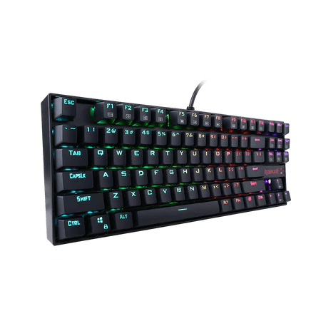 Redragon K552 KUMARA 87 Key LED RGB Backlit Mechanical Computer illuminated Keyboard with Blue Switches for PC Gaming Compact ABS-Metal Design - Games Corner