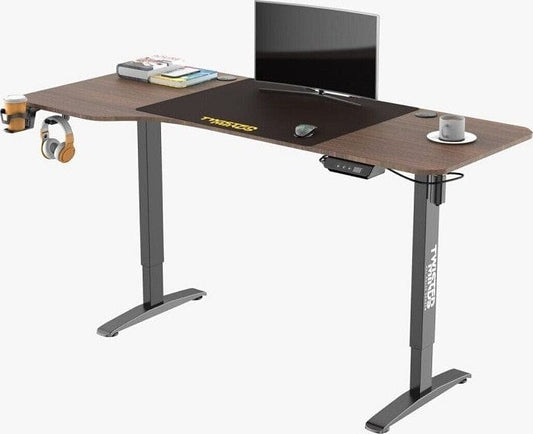 Twisted Minds T Shaped Electric Gaming Desk, Height Adjustable - Left, Headphone hook & Cup Holder, Cable Management Net 16x47cm | TM-T-9085-L - Games Corner